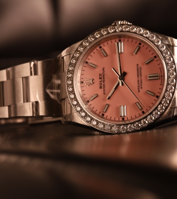 Đồng hồ Rolex Oyster Perpetual 36mm Pink Dial Diamond Benzel